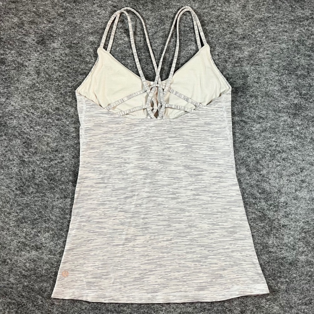 lululemon Create Your Calm Women Size 6 Grey White Space Dye Strappy Back Yoga - Picture 3 of 10